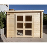 Abri de jardin toit plat 9m² PENTY - madriers 28mm brut - Gardy Shelter Ma boutique